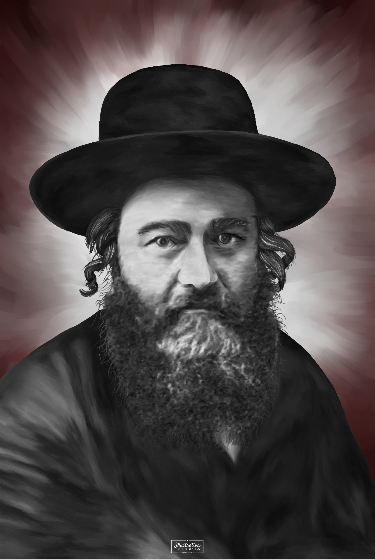 דיוקן הגאון רבי מאיר שפירא מלובלין, מייסד הדף היומי